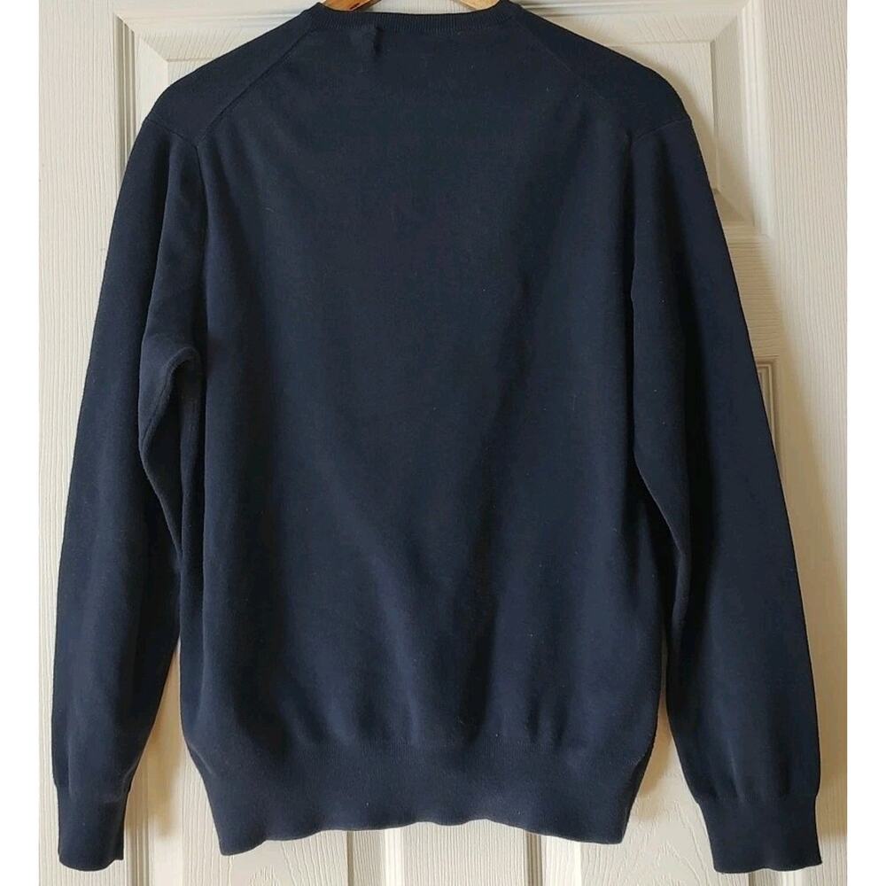 Men's Polo Ralph Lauren V Neck Sweater Pima Cotton Navy Blue - Medium - Picture 5 of 7